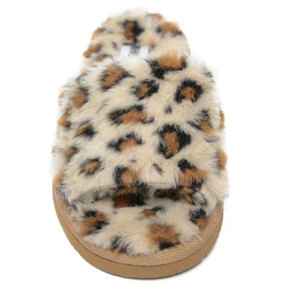 Minnetonka • Women’s Lolo Slides Leopard Print Slippers Faux Fur - Picture 6 of 9